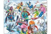 Puzzle - Larsen Puzzles Snowmobile and Snowboards Jigsaw Puzzle – 57 pieces Maxi (36.5 x 28.5 cm) 2D Puzzles - PG7