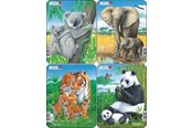 Puzzle - Larsen Puzzles Puzzles: Koala Elephant Tiger Panda (4 assorted designs) – 8 pieces Mini (18.3 x 14.3 cm) 2D Puzzles - V4