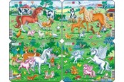 Puzzle - Larsen Puzzles Ponies Unicorns and Friends Puzzle 4 assorted designs – 11 pieces Mini (18.3 x 14.3 cm) 2D Puzzles - V5