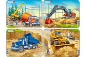 Puzzle - Larsen Puzzles Construction Vehicles Puzzle Assorted (4 designs) – 7 pieces Mini (18.3 x 14.3 cm) 2D Puzzles - Z3