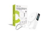 Powerbank (Akku) - Mobile Origin PB19 Qi2 TFT Display Semi-solid Power Bank (w/ Built in USB-C cable) - White - 10000 mAh - MO-TDS-PB19-WHT