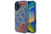 Handys - Cover & Cases - GUESS GUHMP16SP4ROPEMCB iPhone 16 6.1" blue/blue hardcase 4G Flowers Print MagSafe - 3666339350390