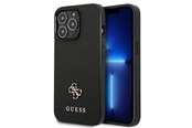 Handys - Cover & Cases - GUESS Saffiano 4G Small Metal Logo case for iPhone 13 Pro / 13 6.1" - black - 3666339047948
