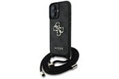 Handys - Cover & Cases - GUESS 4G Big Logo Cord Stap Crossbody Case for iPhone 16 Black - 3666339434267