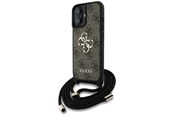 Handys - Cover & Cases - GUESS 4G Big Logo Cord Stap Crossbody Case for iPhone 16 Plus Brown - 3666339434427