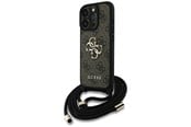Handys - Cover & Cases - GUESS 4G Big Logo Cord Stap Crossbody Case for iPhone 16 Pro Max Brown - 3666339434441