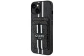 Handys - Cover & Cases - GUESS 4G Stripes case with Magsafe wallet for iPhone 15 black - 3666339452308