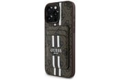 Handys - Cover & Cases - GUESS 4G Stripes case with Magsafe wallet for iPhone 16 Pro Max brown - 3666339342593