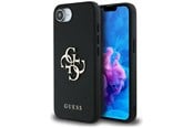 Handys - Cover & Cases - GUESS PU Grained 4G Metal Logo case for iPhone 16e - black - 3666339453275
