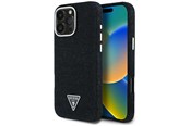 Handys - Cover & Cases - GUESS Denim Triangle Logo MagSafe case for iPhone 16 Pro - black - 3666339428143