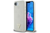 Handys - Cover & Cases - GUESS Grained Hot Stamp Peony Triangle Logo MagSafe case for iPhone 16e - beige - 3666339453329