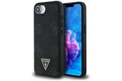Handys - Cover & Cases - GUESS Grained Hot Stamp Peony Triangle Logo MagSafe Case for iPhone 16e - Black - 3666339453312