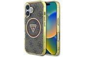 Handys - Cover & Cases - GUESS IML Metal Glitter 4G Circle Triangle MagSafe Case for iPhone 16 - Brown - 3666339430214