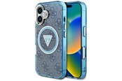 Handys - Cover & Cases - GUESS IML Metal Glitter 4G Circle Triangle MagSafe Case for iPhone 16 - Blue - 3666339430368
