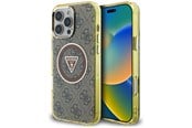 Handys - Cover & Cases - GUESS IML Metal Glitter 4G Circle Triangle MagSafe Case for iPhone 16 Pro Max - Brown - 3666339430245