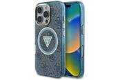 Handys - Cover & Cases - GUESS IML Metal Glitter 4G Circle Triangle MagSafe Case for iPhone 16 Pro Max - Blue - 3666339430399