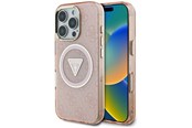 Handys - Cover & Cases - GUESS IML Metal Glitter 4G Circle Triangle MagSafe Case for iPhone 16 Pro Max - Pink - 3666339430542