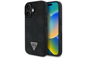 Handys - Cover & Cases - GUESS Grained Hot Stamp Peony Triangle Logo MagSafe Case for iPhone 16 - Black - 3666339427528
