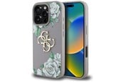 Handys - Cover & Cases - GUESS Grained Roses Big 4G Logo iPhone 16 Pro Case - Purple - 3666339427245
