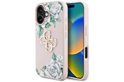 Handys - Cover & Cases - GUESS Grained Roses Big 4G logo iPhone 16 case - pink - 3666339427078