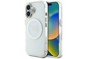 Handys - Cover & Cases - GUESS IML Metal Colored Circle Classic Logo MagSafe case for iPhone 16 - white - 3666339428877