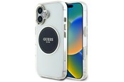 Handys - Cover & Cases - GUESS IML Metal Colored Circle Classic Logo MagSafe case for iPhone 16 - black - 3666339428426