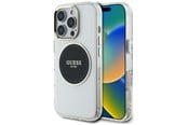 Handys - Cover & Cases - GUESS IML Metal Colored Circle Classic Logo MagSafe case for iPhone 16 Pro - black - 3666339428440