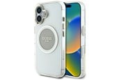 Handys - Cover & Cases - GUESS IML Metal Colored Circle Classic Logo MagSafe case for iPhone 16 - gray - 3666339428723
