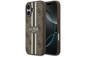 Handys - Cover & Cases - GUESS 4G Printed Stripes MagSafe case for iPhone 17 - brown - 3666339491406