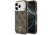 Handys - Cover & Cases - GUESS 4G Triangle Logo MagSafe case for iPhone 17 Pro - brown - 3666339517618