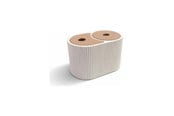 Einrichtung - Simiu - MILIA - Behälter für Wattepads und Wattestäbchen - 9cm - Weißmarmor/Lehmbraun - 5714255019278