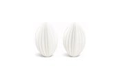 Einrichtung - Simiu - Weihnachtsanhänger - 6 cm - Oval - Seidenweiß - 2er-Pack - 5714255018967