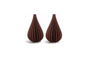 Einrichtung - Simiu - Weihnachtsanhänger - 6 cm - Tropfen - Bordeauxrot - 2er-Pack - 5714255018943