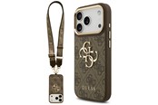 Handys - Cover & Cases - GUESS 4G Big 4G Classic Logo Big Strap Metal Buttons Case for iPhone 17 Pro - Brown - 3666339488734