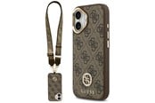 Handys - Cover & Cases - GUESS 4G Strass Logo & Big Strap Metal Buttons MagSafe Case for iPhone 17 - Brown - 3666339550950