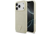 Handys - Cover & Cases - GUESS Croco Triangle Logo MagSafe case for iPhone 17 Pro - gold - 3666339552527
