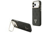 Handys - Cover & Cases - GUESS 4G PU Triangle Logo & Stand Camera Magsafe Case for iPhone 17 Pro Max - Black - 3666339534424