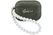 Handys - Anderes Zubehör - GUESS Glitter Pearl Strap Case for AirPods Pro 3 - Black and Glitter - 3666339577384