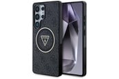 Handys - Cover & Cases - GUESS 4G Glitter Triangle Buttons MagSafe Case for Samsung Galaxy S25 Ultra Black - 3666339449582