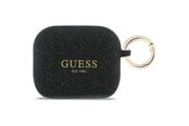 Handys - Anderes Zubehör - GUESS Silicone Glitter Ring Case for AirPods Pro 3 - Black - 3666339577452