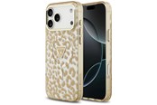 Handys - Cover & Cases - GUESS IML Leopard Glitter Triangle Logo MagSafe Case for iPhone 17 Pro / 18 Pro - Brown - 3666339655341