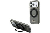 Handys - Cover & Cases - GUESS IML Ring Stand 360 Script Metal Logo MagSafe Case for iPhone 17 Pro / 18 Pro - Black - 3666339655464