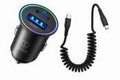Aufladen von Elektroautos - SiGN 60W Car Charger with Coiled USB-C to USB-C Cable - Black - SN-CAR-60W-PAK