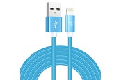 USB Kabel - SiGN USB to Lightning Cable 2.4A - 3m - Nylon - Blue - IP6G0560L