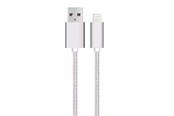 USB Kabel - SiGN USB cable with Lightning for iPhone & iPad Silver/nylon - 2.4A - 1m - Ligh-10S