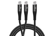 USB Kabel - SiGN 2-in-1 USB-C cable to 2x USB-C 60W - 1.2m - black - SN-CAB2i1