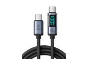 USB Kabel - SiGN USB-C to USB-C Cable 100W with Display - 1.2m - Black - SN-CC100-1m