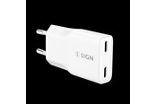Handys - Adapter und Ladegeräte - SiGN GaN Ultra Slim Fast Charger 2x USB-C - PD & QC3.0 - 3A - 20W - White - SN-GAN20WCC