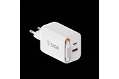 Handys - Adapter und Ladegeräte - SiGN GaN Fast Charger USB-C/USB-A 40W with extendable USB-C cable - White - SN-TC-40W