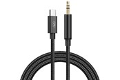 Audio Kabel - SiGN USB-C to AUX 3.5mm Audio/Sound cable - 1m - Black/Nylon - SAS6450B